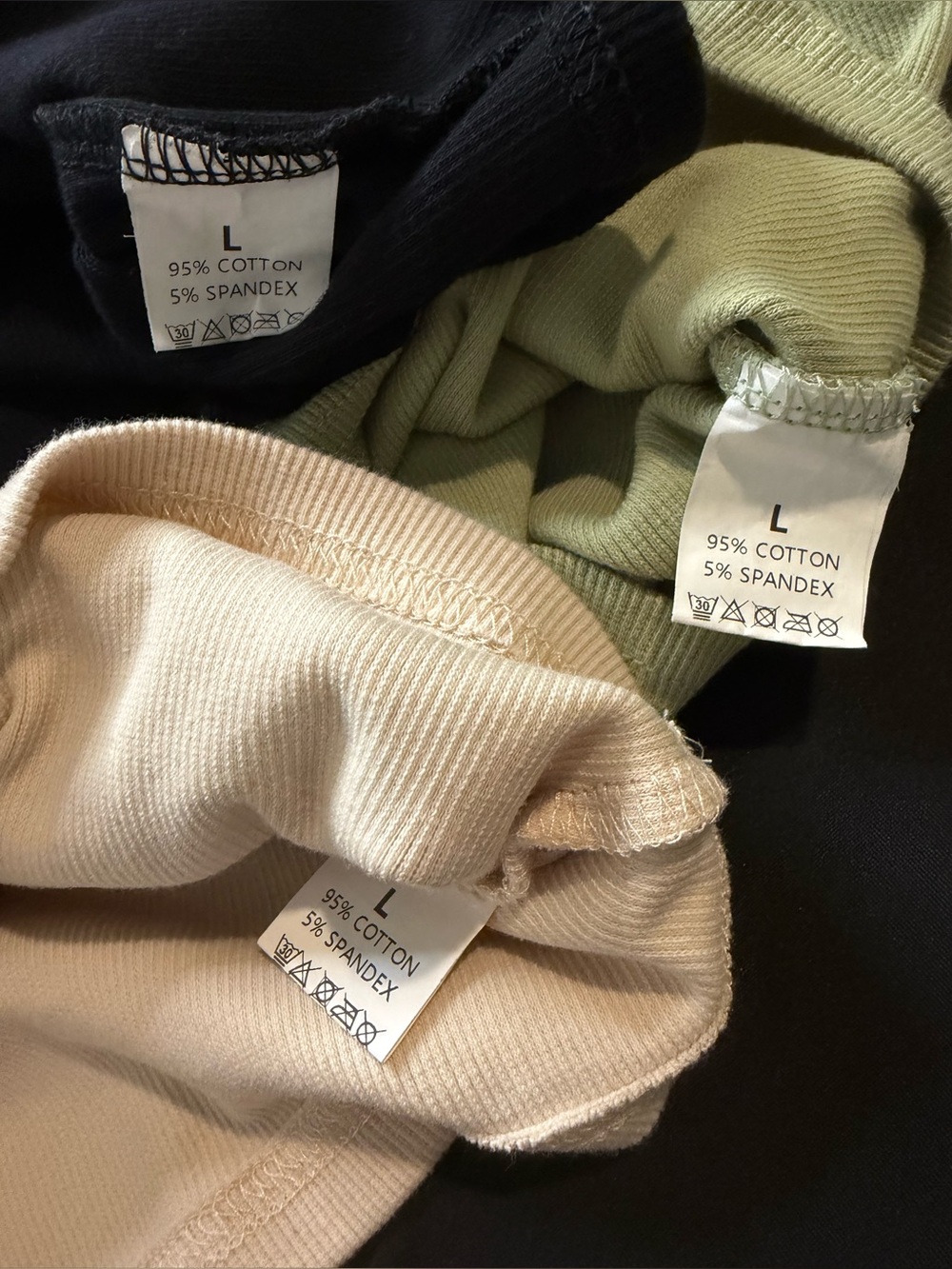 Amazon - Set of 3 Ribbed Tank Crop Tops - Black, Sage Green, Cream - Picture 4 of 4